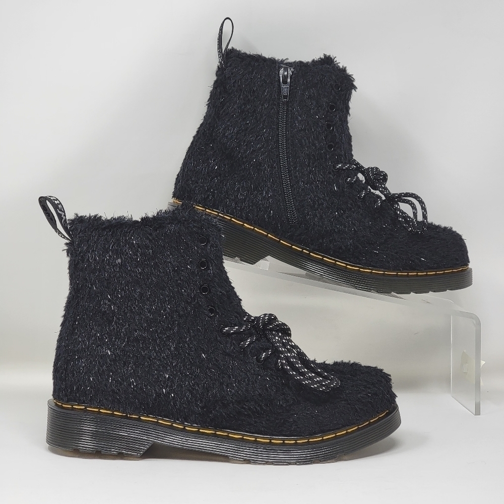 Dr. Martens 1460 PASCAL TINSEL FUR LACE UP BOOTS WOMENS US SIZE 5 NEW